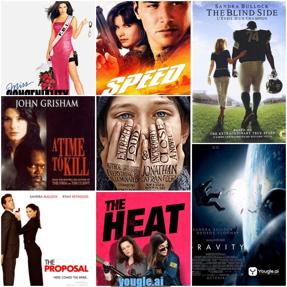 Sandra bullock top 10 movie collage